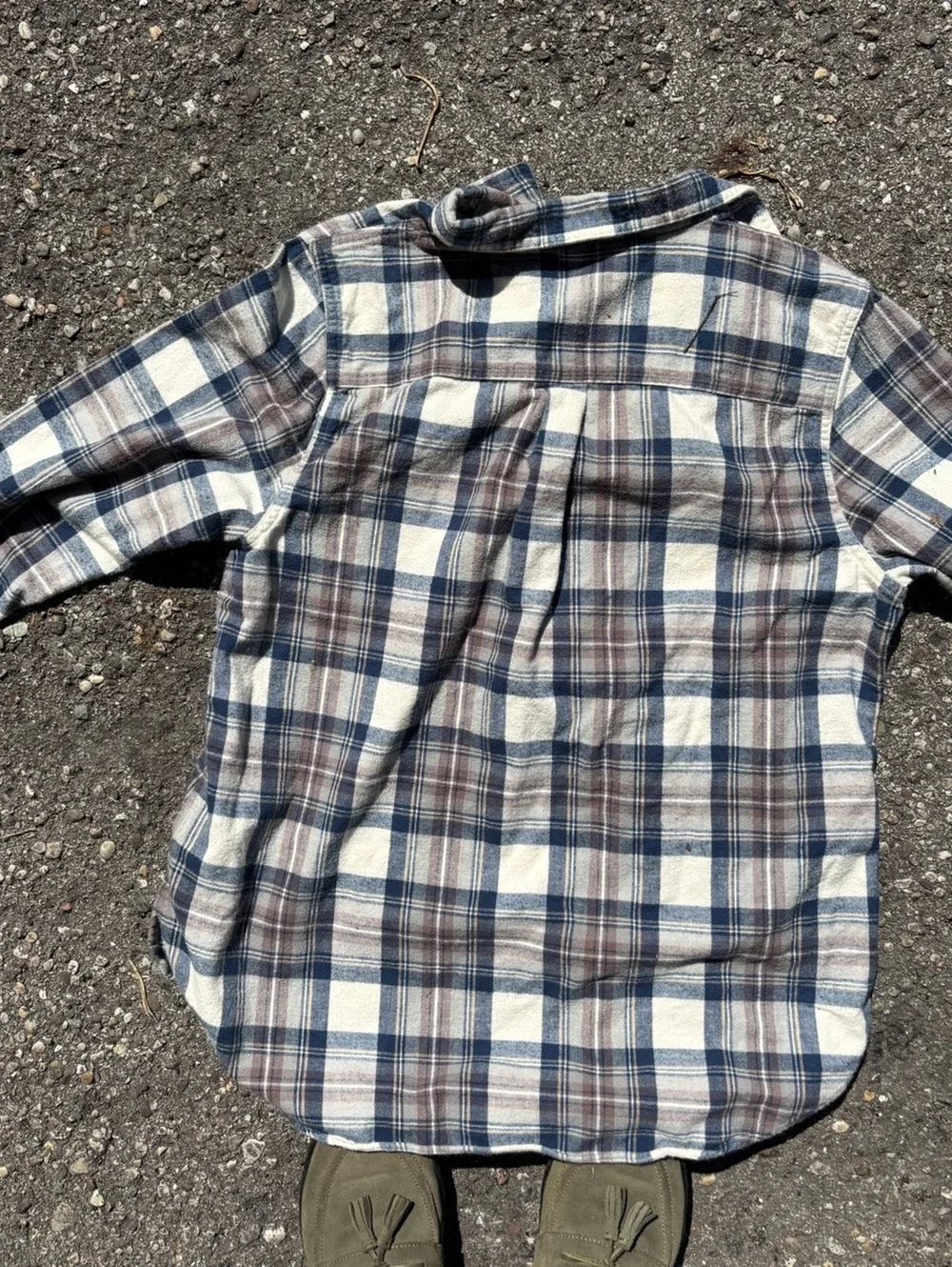 90s L.L.Bean plaid quarter-zip flannel pullover